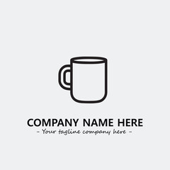 Cup illustration black and white for logo company vector image
