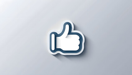 Obraz premium Minimalist thumbs-up icon with smooth lines and simple, modern curves. Clean and easily Neutral color scheme in blue, gray, or white. Transparent background, ideal for web/fabric designing projects.