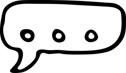 Hand Drawn cloud chat doodle. Sketch style icon. Decoration element. Isolated on white background. Flat design. Vector illustration