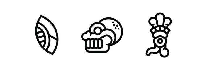 Flat design aztec symbol set