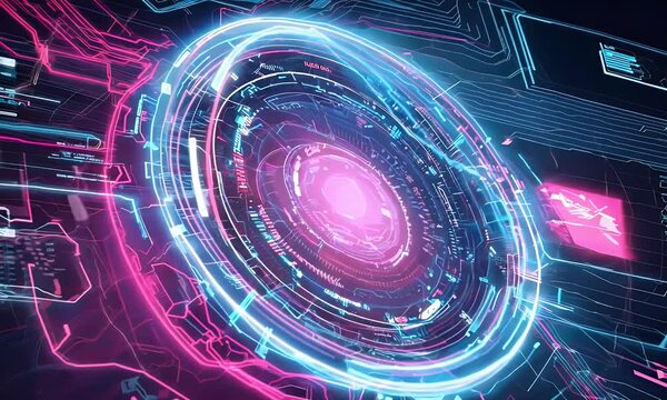 Glowing interface Cyber Tech background