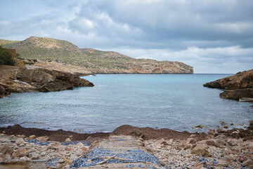 Cala des Carbó, the most unspoilt of all the coves of San Vicent in Mallorca