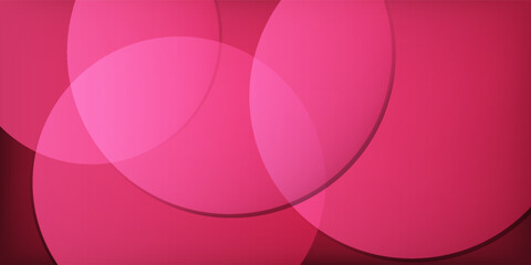 Modern abstract red circle background with shadow decoration. Geometric shapes graphic design. Transparent shapes.