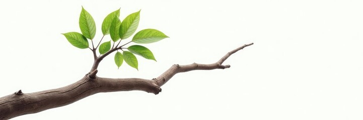 A single branch with thick bark and twisted shape on a white background, tree, simple, texture