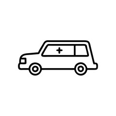 Fototapeta premium Line drawing of an ambulance vehicle