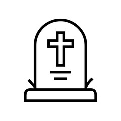 Fototapeta premium Gravestone with cross and grass background