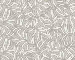Abstract floral palm leaves seamless pattern Matisse style.