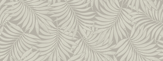 Abstract floral background with palm leaf seamless pattern with dotted flat style.