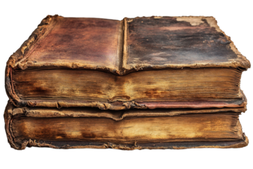 Old book. White, transparent background.