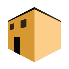A minimalist 3d home design for app and web interfaces, featuring a plastic rendering of a house on a white background.