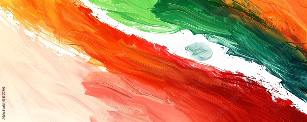 Poster Vibrant brushstrokes forming a dynamic composition in abstract background