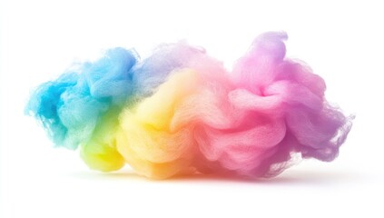 Colorful cloud of spun sugar candy