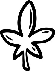 Hand drawn leaf doodle icon. Hand drawn black sketch. Sign symbol. Decoration element. White background. Isolated. Flat design. Vector cartoon illustration