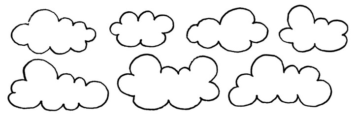 Crayon cloud texture with black sky. Crayon kid scribble naive design. Black cloud with chalk texture. Vector illustration