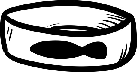 Beautiful hand drawn fashion tin icon. Hand drawn black sketch. Sign / symbol / doodle. Isolated on white background. Flat design. Vector illustration