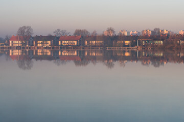 Osiedle górnicze w Czechowicach Dziedzicach, wiosenny poranek. © Elżbieta Kaps