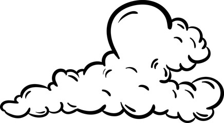 Beautiful hand drawn fashion cloud icon. Hand drawn black sketch. Sign / symbol / doodle. Isolated on white background. Flat design. Vector illustration