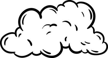 Beautiful hand drawn fashion cloud icon. Hand drawn black sketch. Sign / symbol / doodle. Isolated on white background. Flat design. Vector illustration