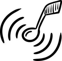 Beautiful hand drawn fashion note icon. Hand drawn black sketch. Sign / symbol / doodle. Isolated on white background. Flat design. Vector illustration