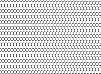 Graphic seamless pattern made of black honeycomb pattern over white, Abstract bluish white background - Geometric texture. 