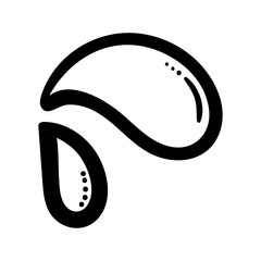 Handdrawn drops doodle icon. Hand drawn black sketch. Sign cartoon symbol. Decoration element. White background. Isolated. Flat design. Vector illustration