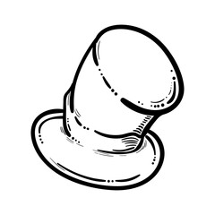 Handdrawn hat doodle icon. Hand drawn black sketch. Sign cartoon symbol. Decoration element. White background. Isolated. Flat design. Vector illustration