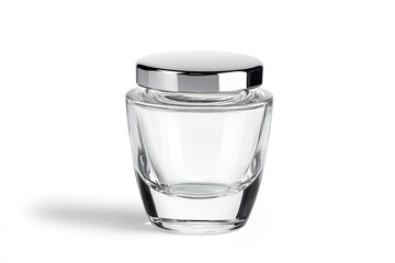 Clear Glass Cosmetic Jar with Metal Lid
