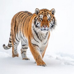 Fototapeta premium Majestic Tiger in Studio on Pure White Background