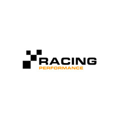 Simple Race Racing Flag logo template