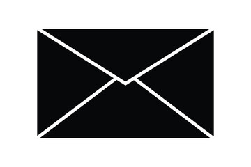 envelope, letter, icon in black. 