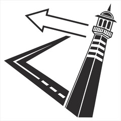 silhouette A simple curved arrow pointing to the right and down on a white background