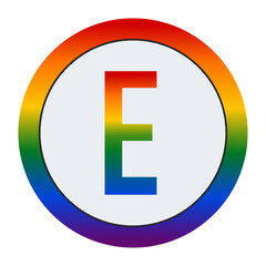 LGBTQ Pride Capital Letter E – Rainbow Symbol of Equality