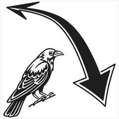 silhouette A simple curved arrow pointing to the right and down on a white background