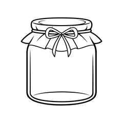 Jar line art vector white background