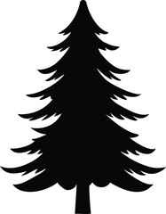 Obraz premium Adobe Illustrator ABlack and white silhouette of a pine tree covered in snow, ideal for logos, branding, and digital artwork.rtwork