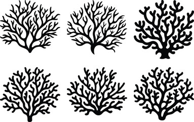 Seaweed silhouette set
