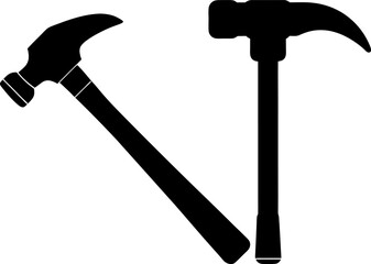 Hammer vector collection & Set of hammer tools black silhouette vector designs