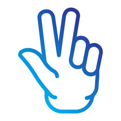 Hand gesture Line gradient icon