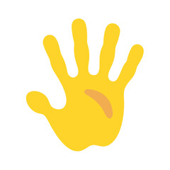 Obraz premium Yellow handprint icon in flat bold vector style