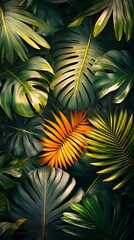 Fototapeta premium Stunning Tropical Leaves Wallpaper Lush Greenery Mobile Wallpaper for Phones & Tablets