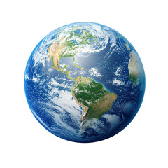 Planet earth isolated on transparent background.