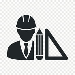 architect engineer flat vector icon