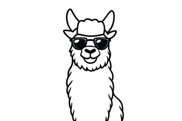 Cool llama with sunglasses funny illustration