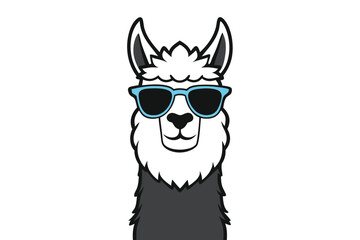Cool llama with sunglasses funny illustration