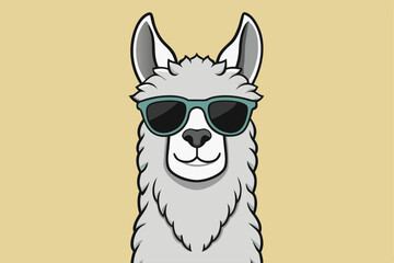 Cool llama with sunglasses funny illustration © Abu hamed shah