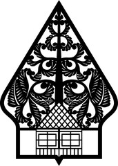 Siluet Gunungan Wayang Jawi, Original puppet from Indonesia