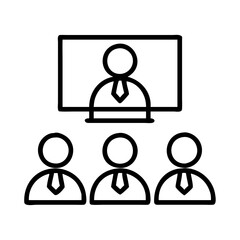 Online meeting conference call webinar vector icon for business presentation and communication remote work 