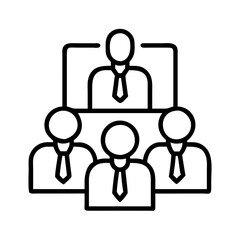 Business meeting line icon vector illustration for conference team and corporate management strategy design