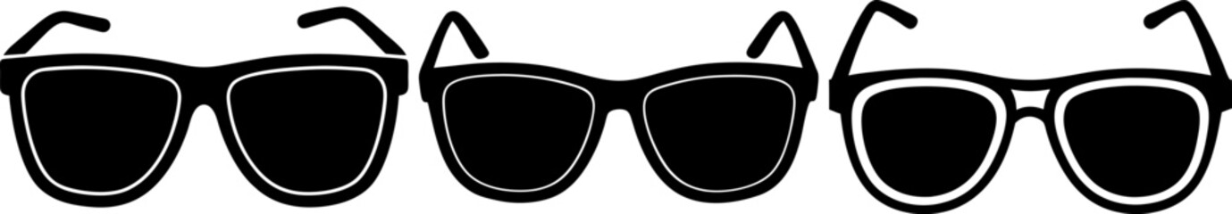 Sunglass vector collection & Set of sunglasses silhouette vector designs