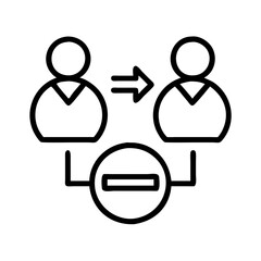 User transfer remove icon vector illustration concept for user management and data migration process 